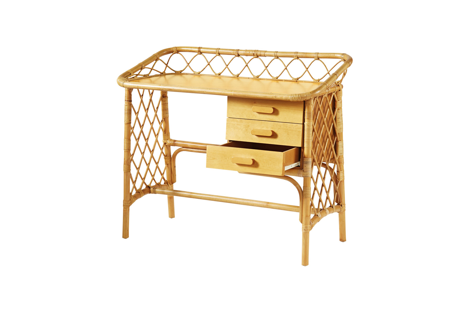 the bohème desk natural from french brand bonton is made in full rattan an 20