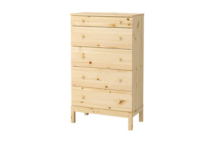 the ikea tarva five drawer chest in pine is an affordable \$\249.99. 25