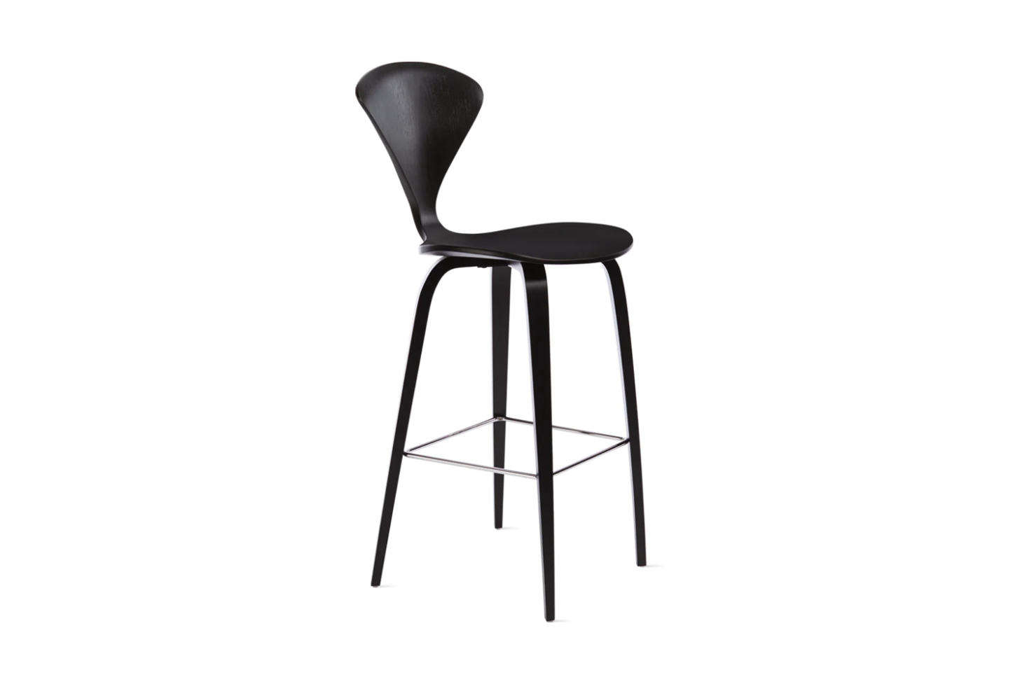 Designed by Norman Cherner, the Cherner Stool comes in Walnut or Classic Ebony (shown); $9 for the counter height size at Design Within Reach.