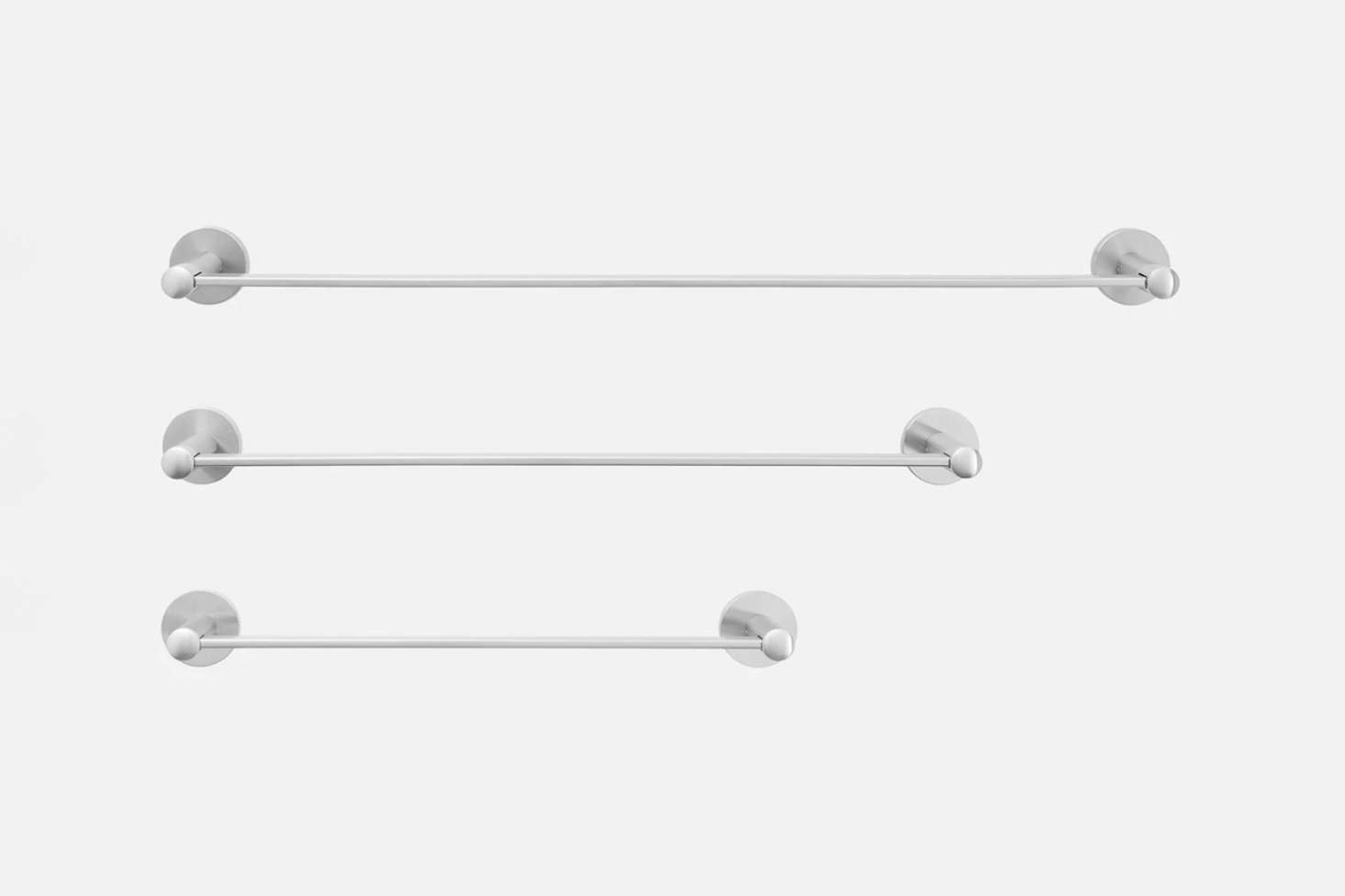 The Maxwell Towel Bar, shown in Satin Nickel, starts at $8 at Schoolhouse.