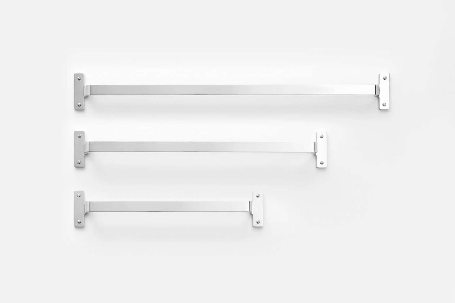 The Schoolhouse Nicolai Towel Bar, shown in Polished Nickel, starts at $9.