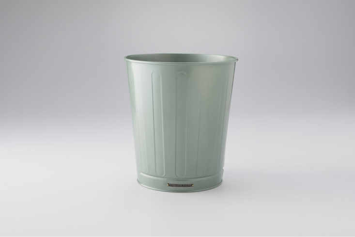 the schoolhouse steel waste basket, shown in spruce green, is \$99. 19