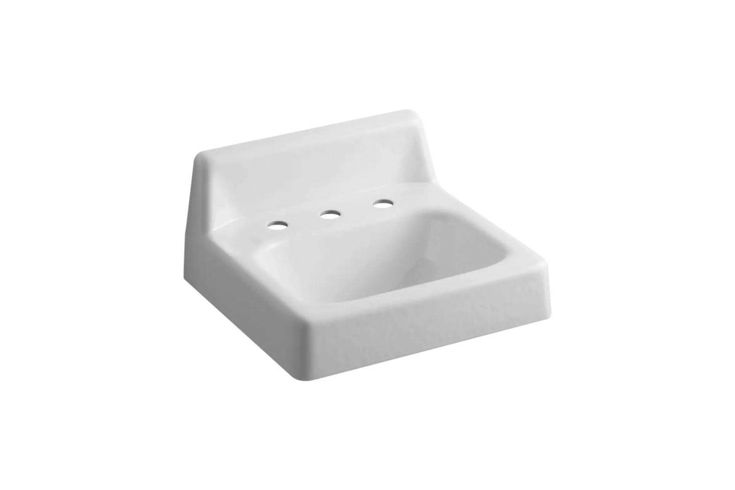The Kohler Hudson Cast Iron Bathroom Sink is inches wide; $336.45 at Faucet Direct.
