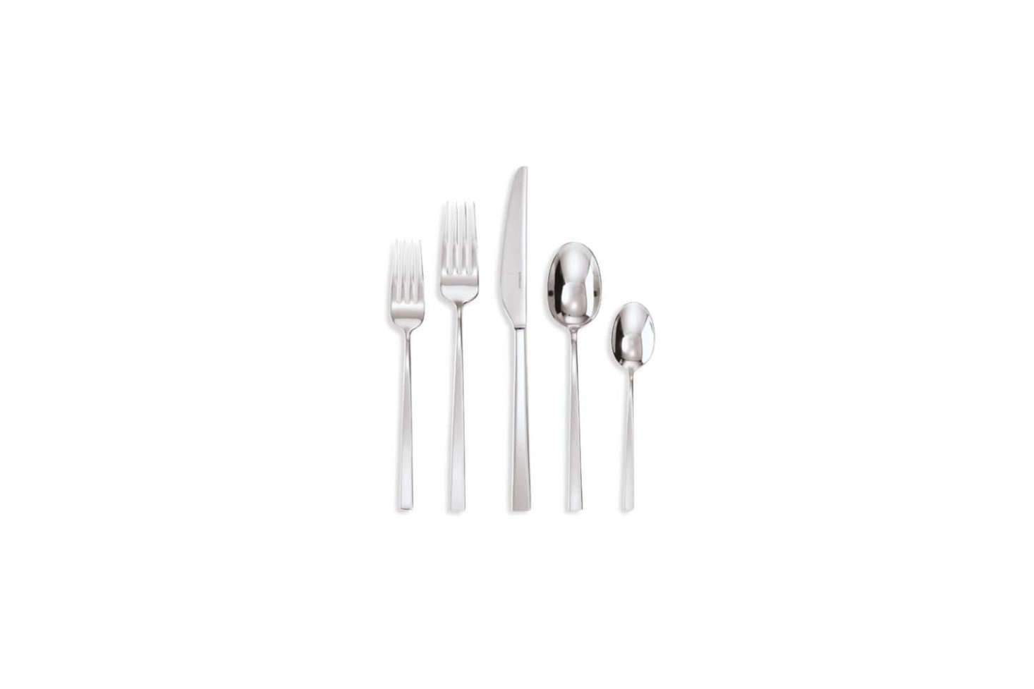 Italian-made Sambonet Linea Q stainless steel flatware is $85 for a five-piece set at Saks Fifth Avenue.