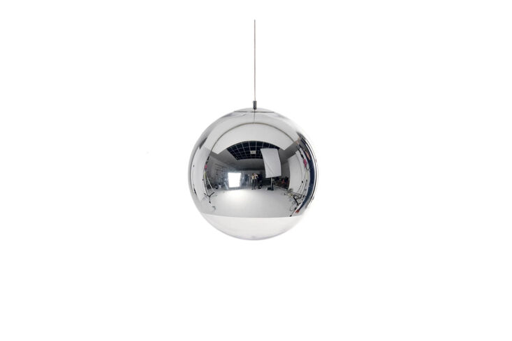 the tom dixon mirror ball led pendant in chrome is \$8\25 at hive modern. 23