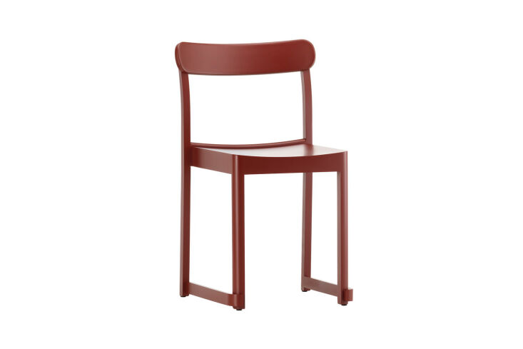 designed by taf studio, the atelier chair in dark red is \$930 at finnish desig 21