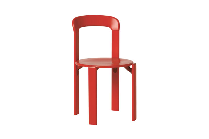the rey chair in red by swiss designer bruno rey is made by hay; it\2\17 24