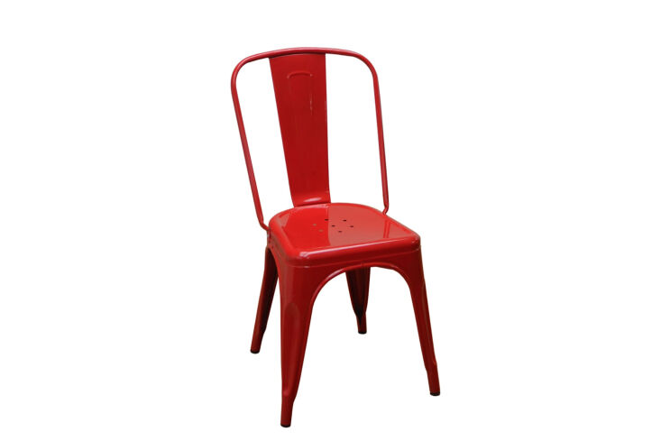 the steel tolix chair in red is easy to source from restaurant supply shops or  25