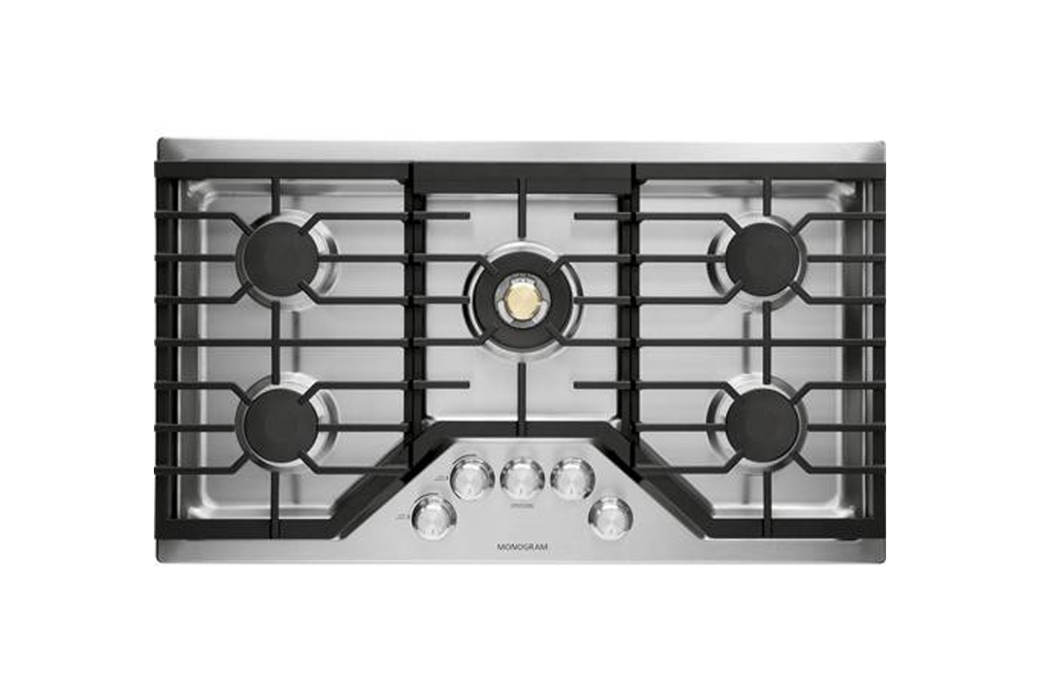 the ge monogram 36 inch gas cooktop (zgu36rslss) is \$\2,\100 at aj madison. 21