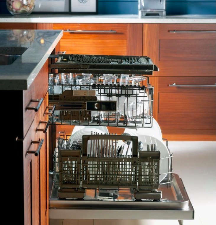 ge monogram dishwasher detail wood cabinets 2