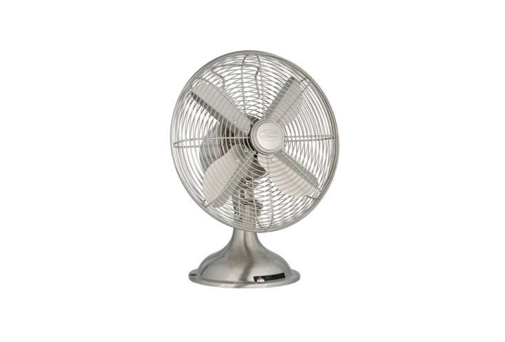 the hunter century \1\2 inch portable table fan in brushed nickel is \$64. 23