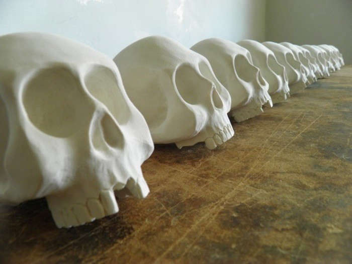 The Seventh Seal Sculptural Wooden Skulls by Joshua Vogel portrait 6