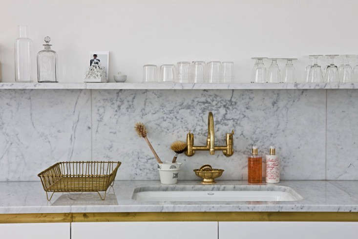 Steal This Look A Glamorous London Kitchen in Marble and Brass portrait 12