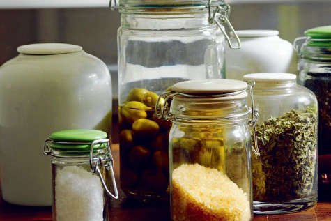 glass jars with ceramic lids