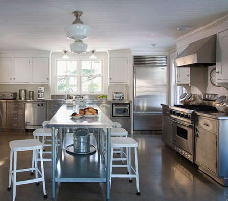 stainless white kitchen detail shot