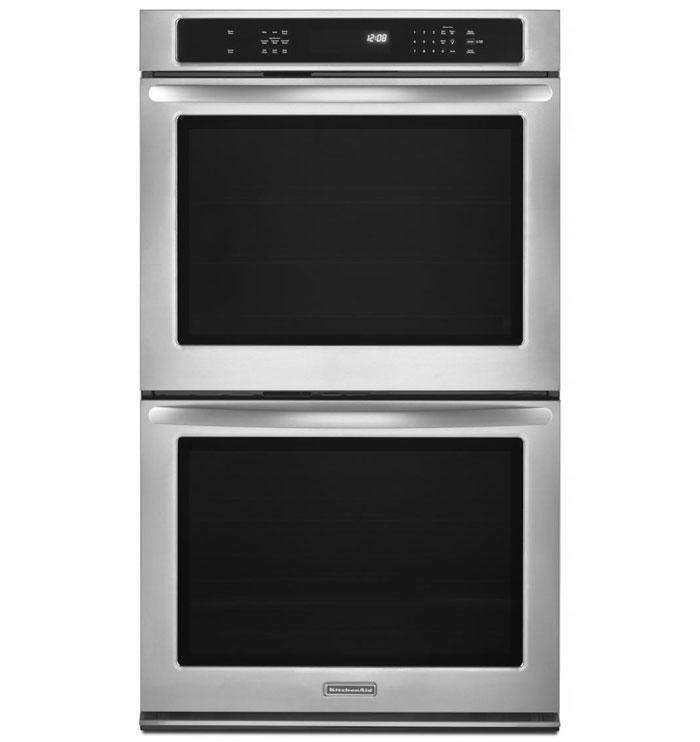 700 700 kitchenaid double wall oven kebs209bss evenheat 1