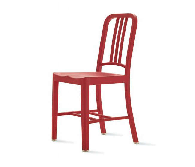 emeco navy 111 chair red angle