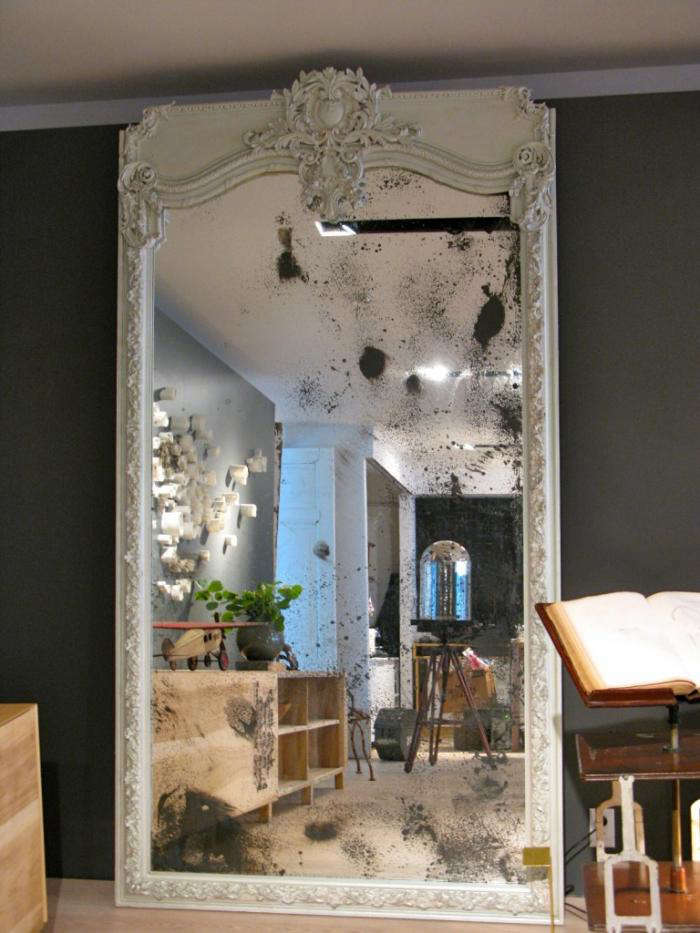 700 commute home large white antique mirror