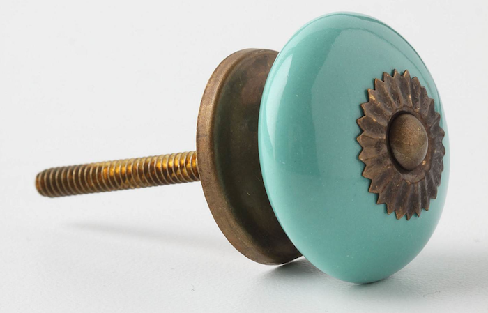 700 aqua zinnia knob