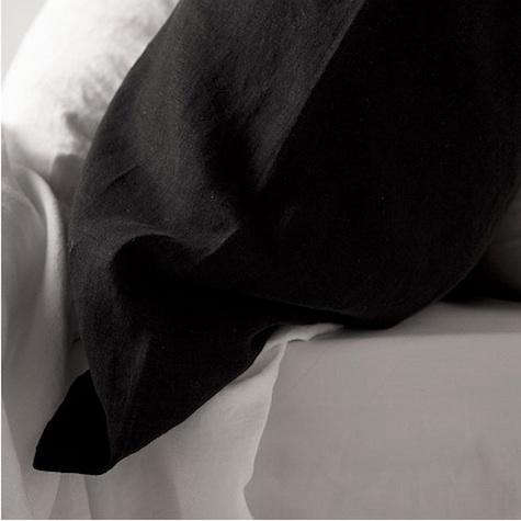 matteo black linen pillowcase