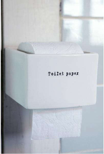 porcelain toilet paper holder