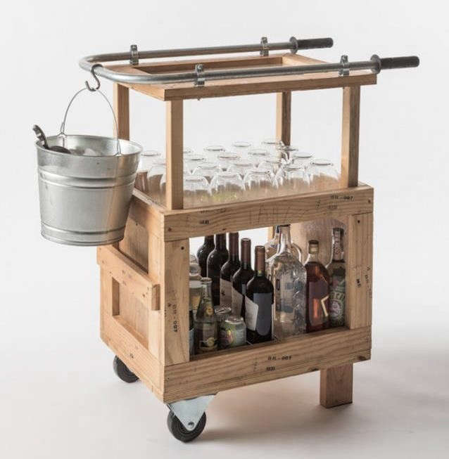 A Bar Cart Made from Pallets portrait 3