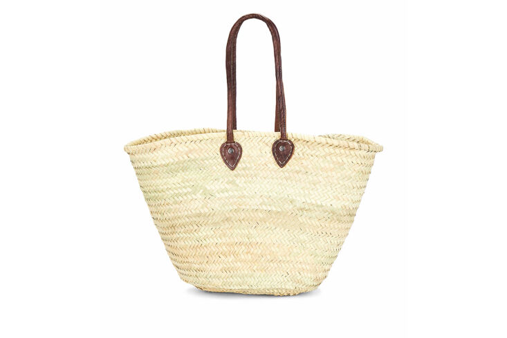 verve culture\2\17;s raffia and leather shopping basket is \$48 from rev 19