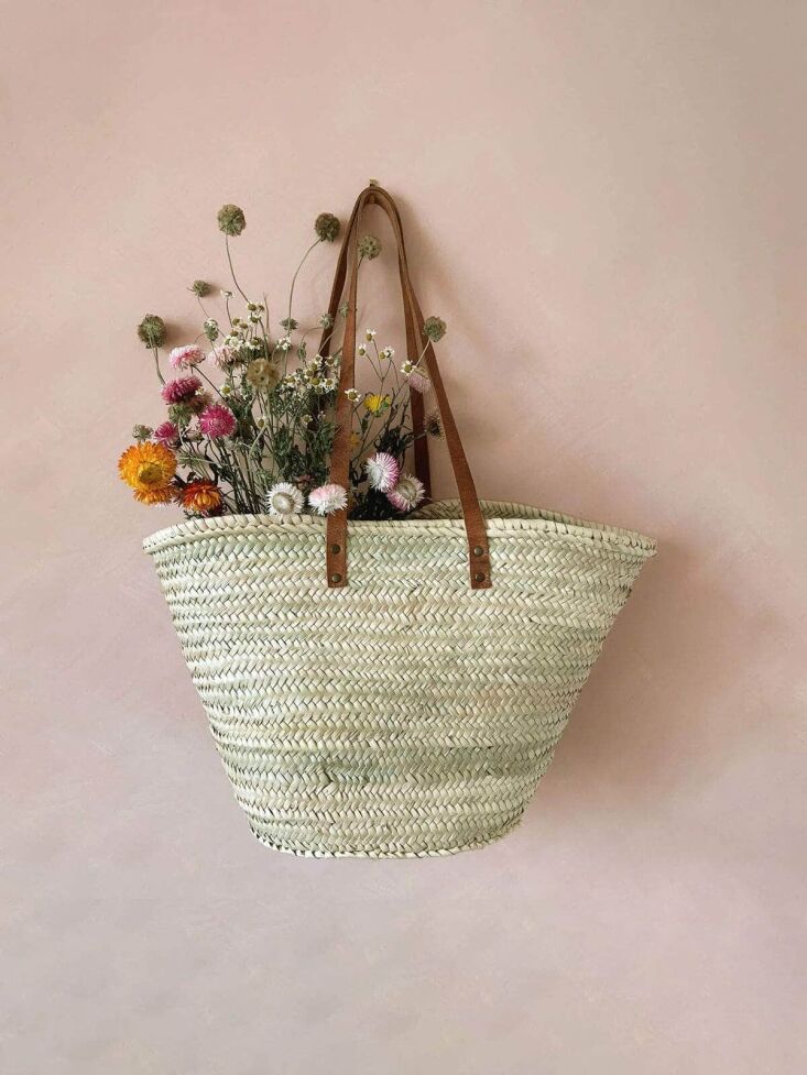 \2\20;a french inspired basket handwoven from natural palm leaf, with fl 23