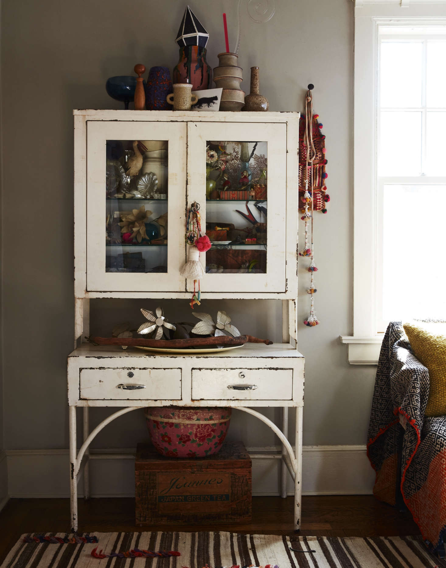 An old enameled dental cabinet is Livia