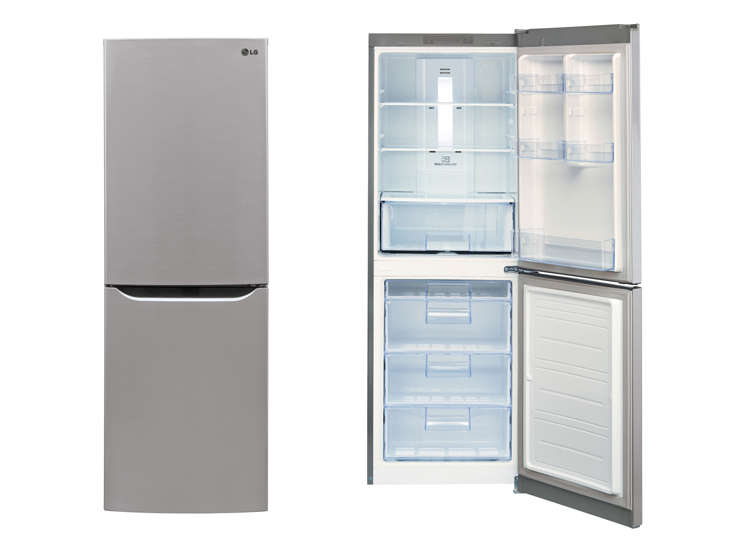 the lg lbnc\1055\1v \24 inch refrigerator has a \10 cubic foot capacity; \$805. 24