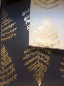 erica tanov hand silkscreen printed wallpaper fern gold remodelista 18