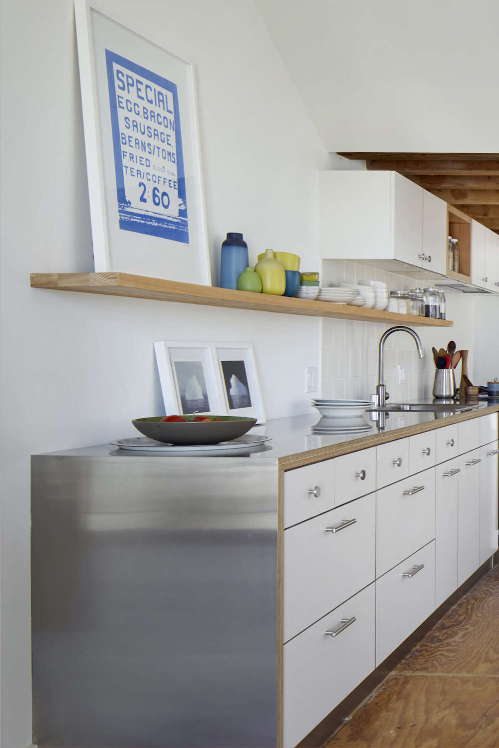 Stainless Steel Kitchen Countertops and Shelves - Contemporary - Kitchen