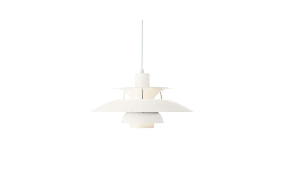 the ph 50 pendant lamp in white designed by poul henningsen is \$996  29