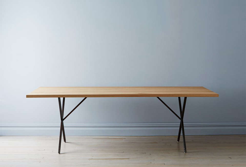 solid white oak and steel farm table 31