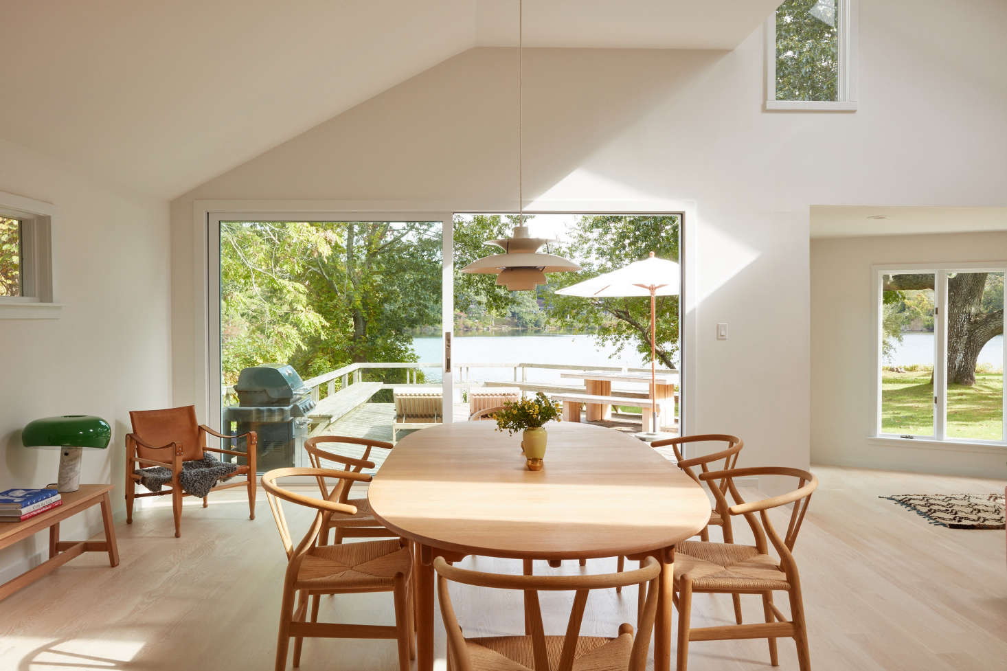 A major focus of the renovation: adding outdoor access throughout the one-story house via three new sliding doors. 