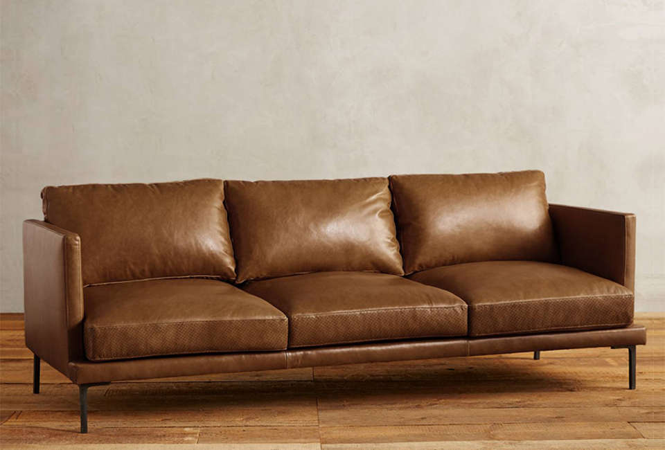 anthropologie premium leather linde sofa 25