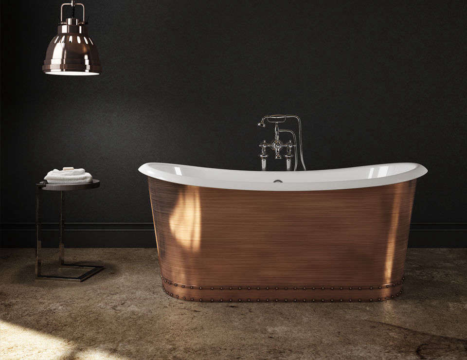 the  slik portfolio copper tub is a cast iron tub with an enamel inne 20