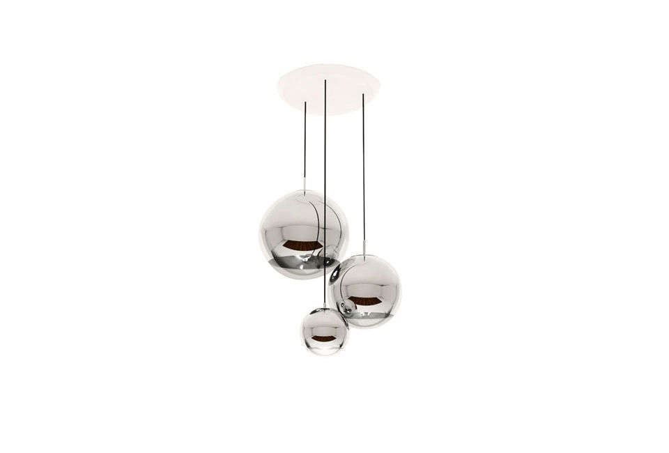 the tom dixon mirror ball multipoint pendant is \$\2,537 at ylighting. 22