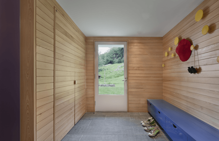 In this th-century farmhouse in Connecticut, O’Neill Rose Architects used cypress shiplap siding to create a contemporary mudroom that is still very much in keeping with the rest of the historic home. (See The Architect Is In: Porch Appreciation in Connecticut.) Photograph by Michael Moran.