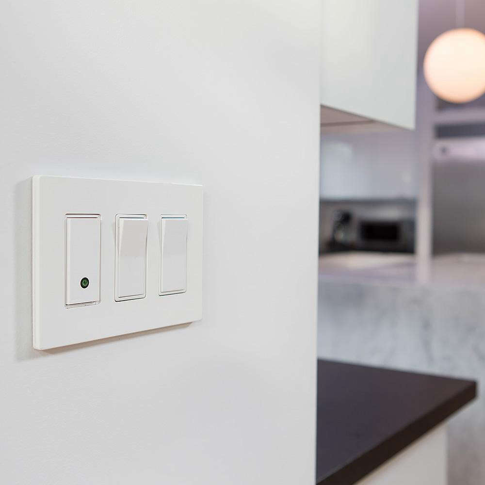 For hands-free dimmers, consider investing in a smart model, like the Belkin Wemo Wireless Light Control Switch, shown here; see Remodeling data-src=