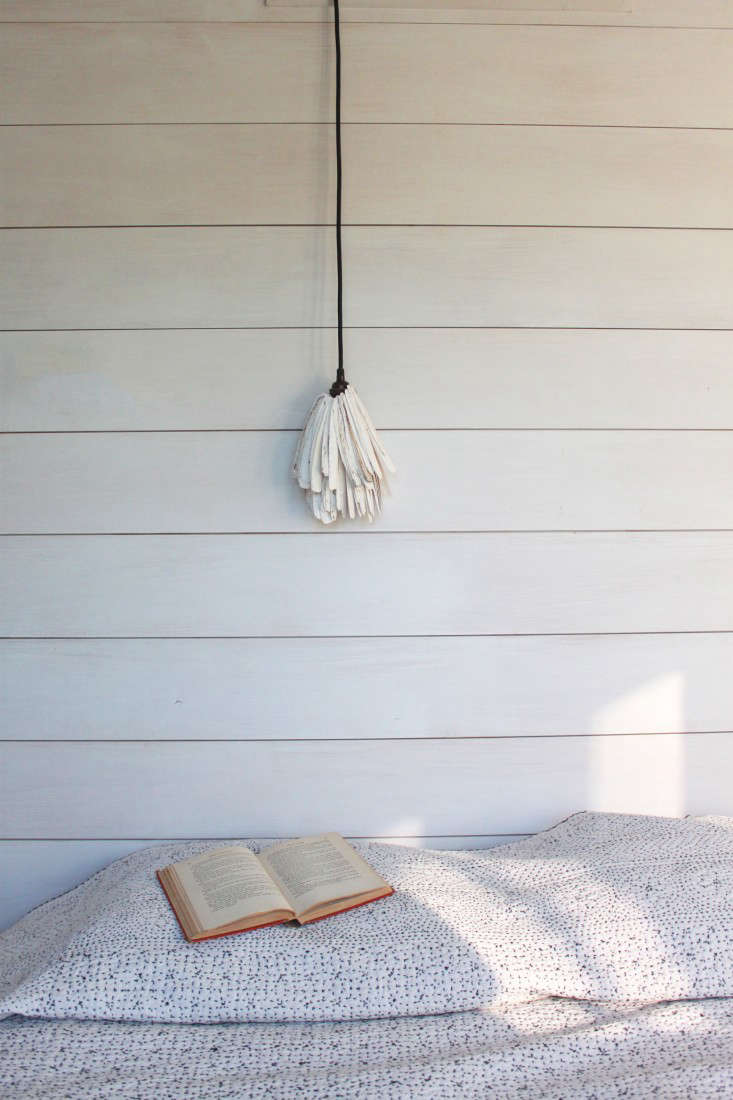 A detail of shiplap in Sheila Bonnell