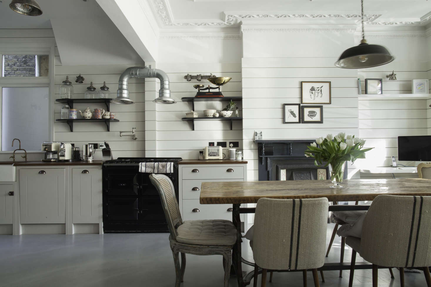 The idea for the shiplap paneling came from across the pond: 
