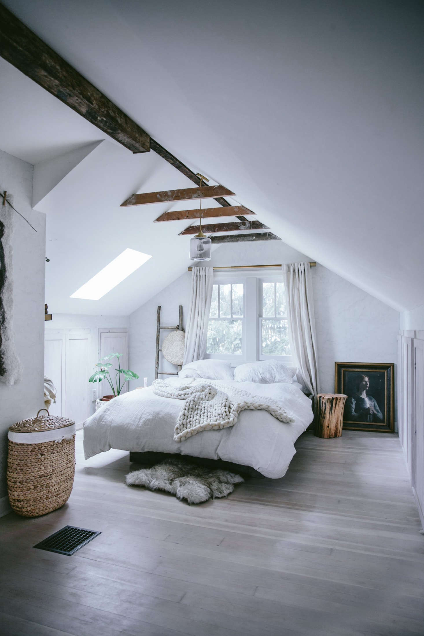 The stairway area opens into the bedroom.