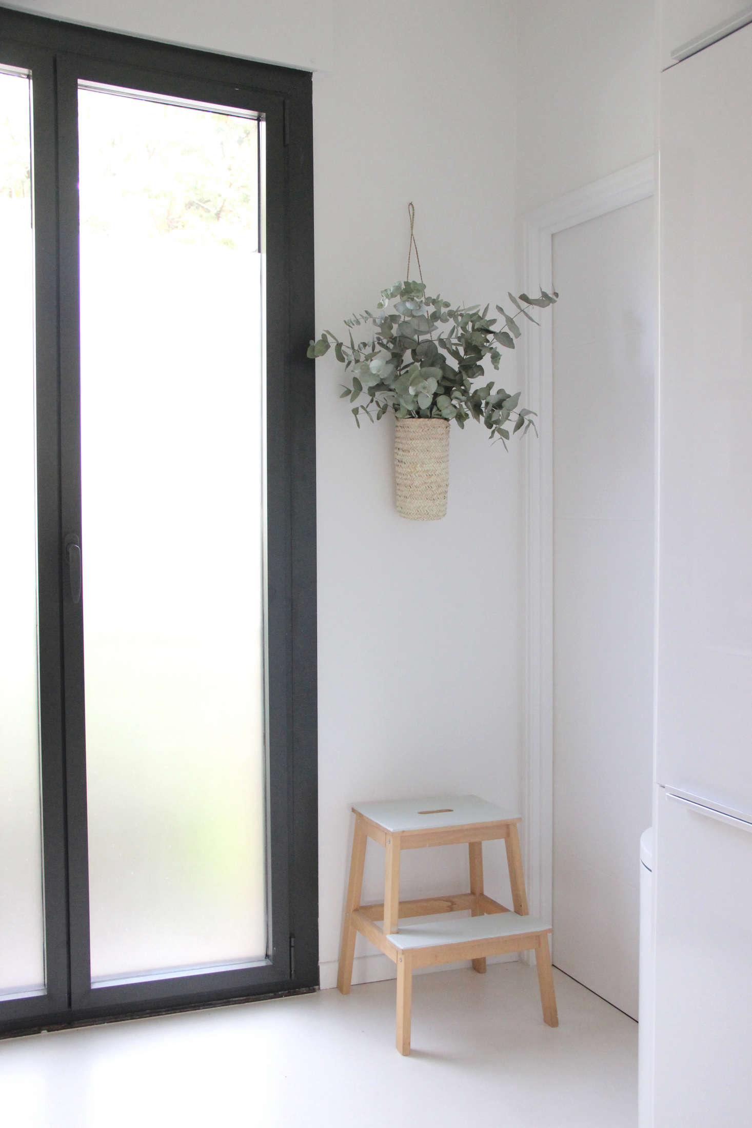 Slim, aluminum-framed glass doors fit in even the tightest of spaces, as seen at one end of a narrow kitchen; see Kitchen of the Week: A Designer’s Own Ikea Hack Kitchen in Provence, Before and After.