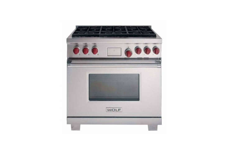 the wolf dual fuel 36 inch range (df366) with six burners is \$9,\200 (or \$\10 26