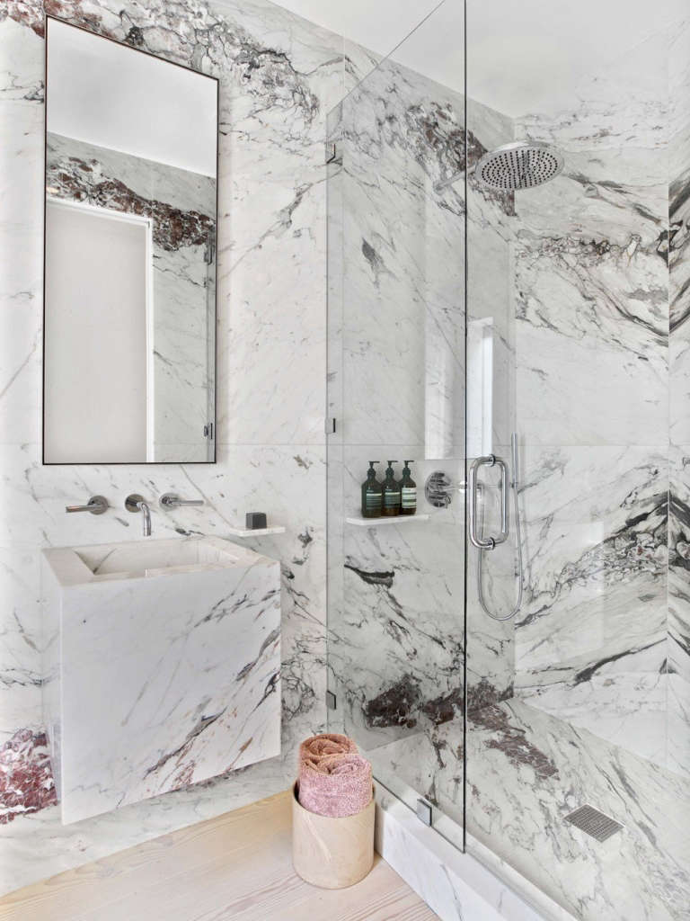 Best Professional Bath: A Dramatic Marble Powder Room by CCS ...