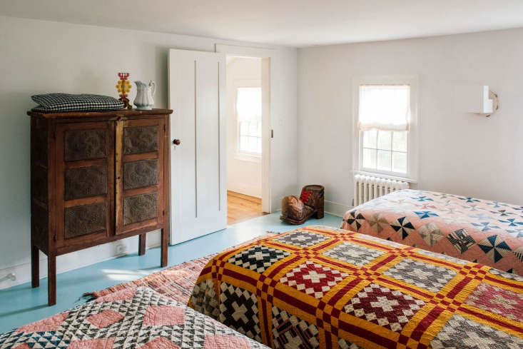 a kids&#8\2\17; room has a trio of vintage quilts found at brimfield and a  29