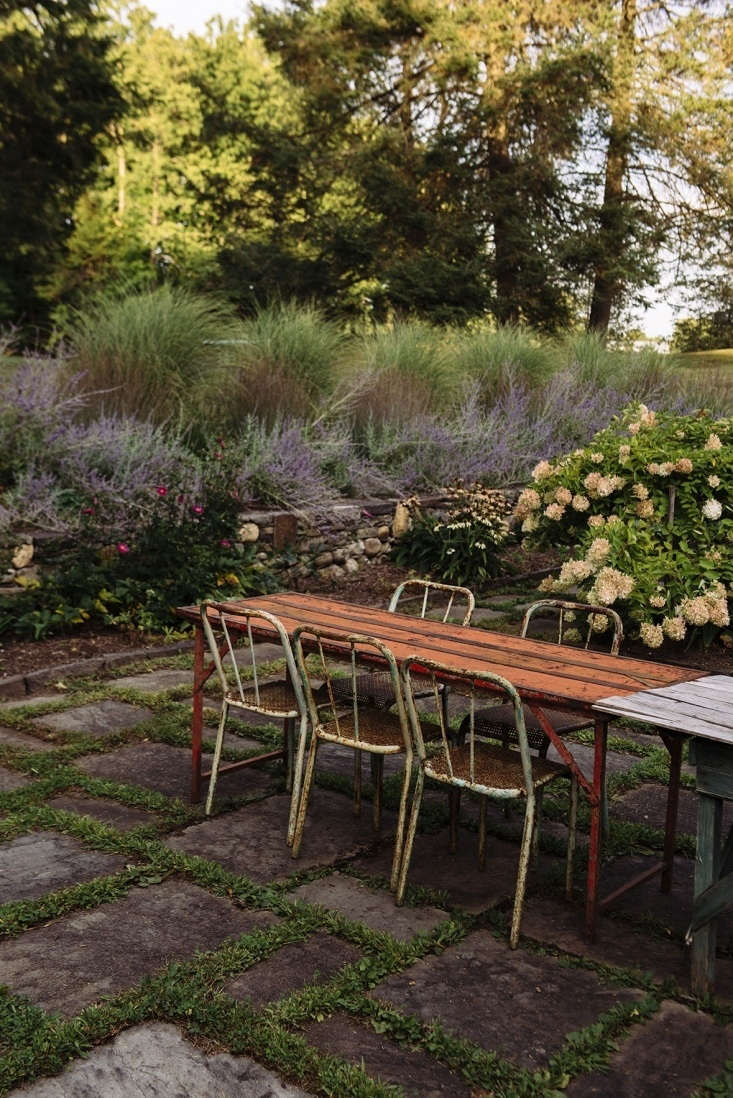 patio pavers retaining walls grasses russian sage outdoor dining columbia county ny berman horn studio