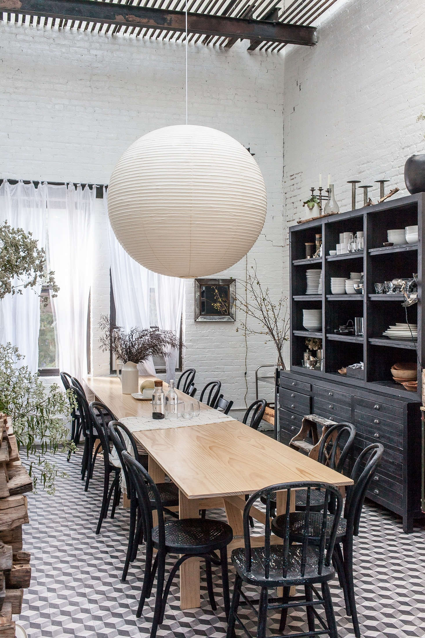 The dining area at Cook Space, built into a former freight elevator.