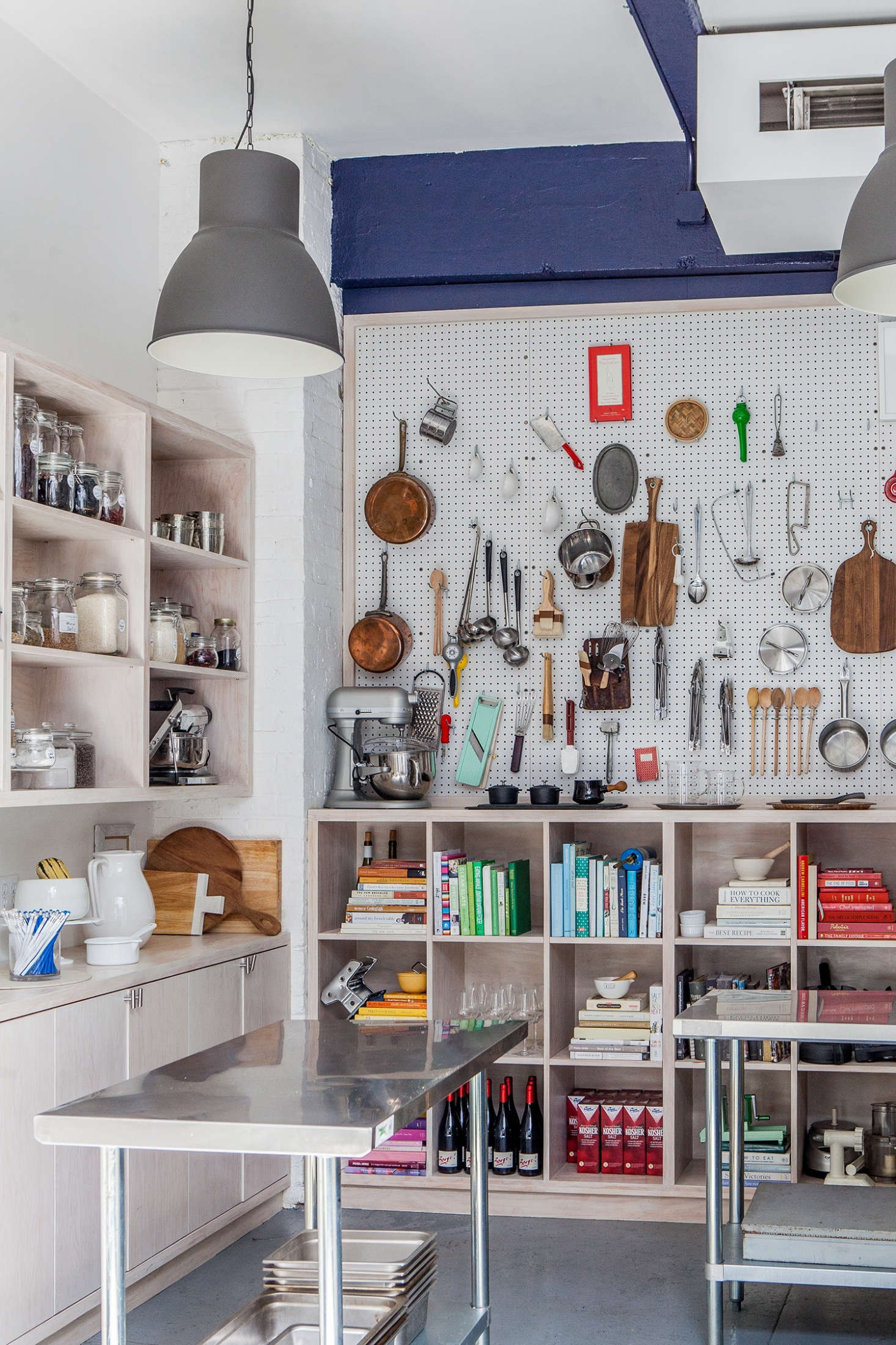 The kitchen and workshop area, on the other end of the dining room.